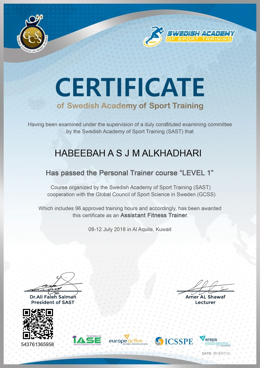HABEEBAH A S J M ALKHADHARI